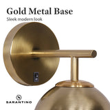 Sarantino Wall Lamp with Gold Metal Base and White Glass Shade - Extra Image