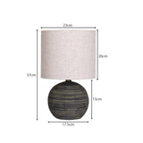 Sarantino Ceramic Table Lamp with Striped Pattern - Side View