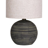 Sarantino Ceramic Table Lamp with Striped Pattern - Top-Down View