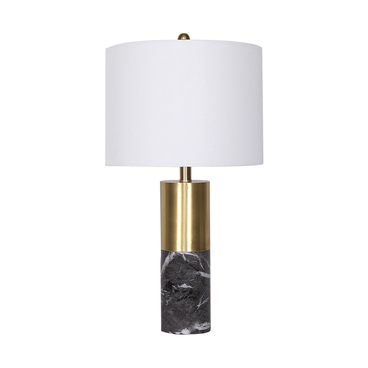 Sarantino Metal and Faux Marble Table Lamp in Black
