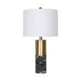 Sarantino Metal and Faux Marble Table Lamp in Black