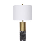 Sarantino Metal and Faux Marble Table Lamp in Black