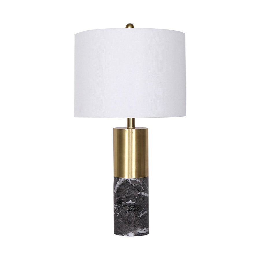 Sarantino Metal and Faux Marble Table Lamp in Black