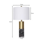 Sarantino Metal and Faux Marble Table Lamp in Black