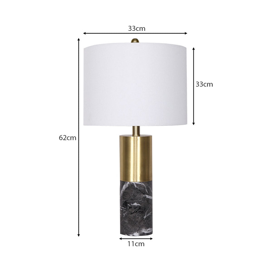 Sarantino Metal and Faux Marble Table Lamp in Black