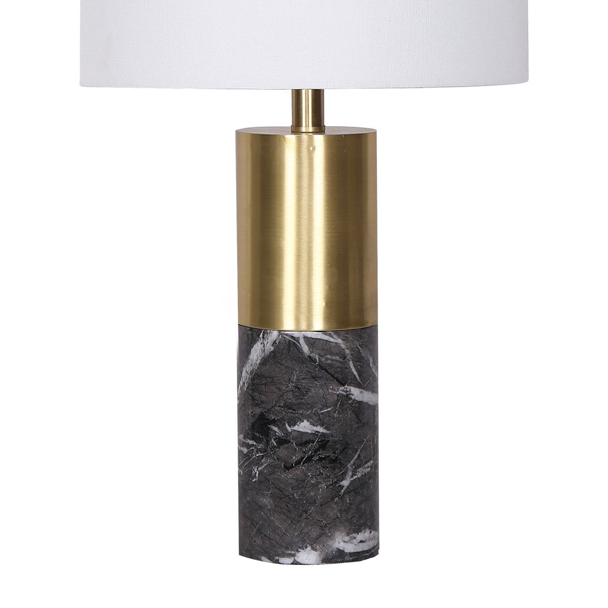 Sarantino Metal and Faux Marble Table Lamp in Black