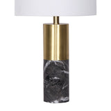 Sarantino Metal and Faux Marble Table Lamp in Black