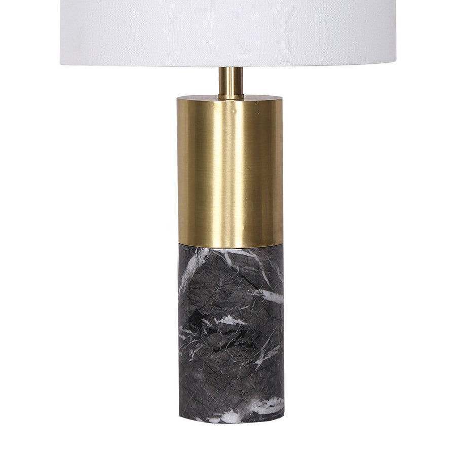 Sarantino Metal and Faux Marble Table Lamp in Black
