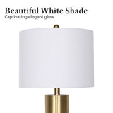 Sarantino Metal and Faux Marble Table Lamp in Black - Close-Up Angle