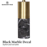 Sarantino Metal and Faux Marble Table Lamp in Black - Low Angle