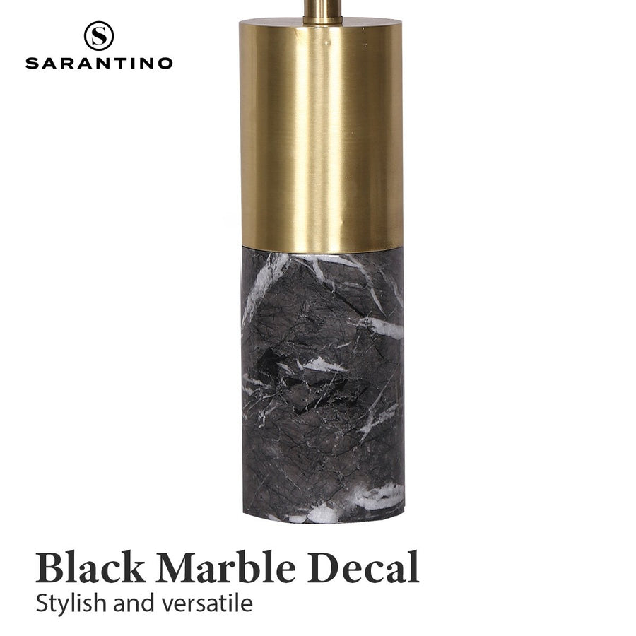 Sarantino Metal and Faux Marble Table Lamp in Black