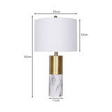 Sarantino Metal and Marble Table Lamp - White - Extra Image