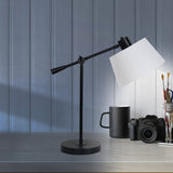 Sarantino Adjustable Metal Table Lamp - Black - 45-Degree Angle