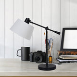 Sarantino Adjustable Metal Table Lamp - Black - Low Angle