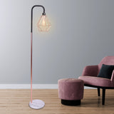 Sarantino Rose Gold Floor Lamp with Geometric Shade - Extra Image