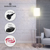 Sarantino Metal Floor Lamp with Glass Shelves - Extra Image