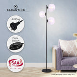 Sarantino 3-Light Black Metal Floor Lamp - Extra Image