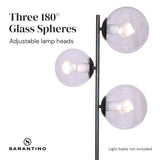 Sarantino 3-Light Black Metal Floor Lamp - Extra Image