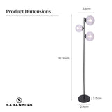 Sarantino 3-Light Black Metal Floor Lamp - Extra Image