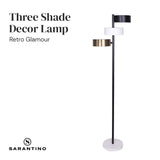 Sarantino Metal Floor Lamp with 3 Swirl Shades - Extra Image