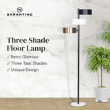 Sarantino Metal Floor Lamp with 3 Swirl Shades - Extra Image