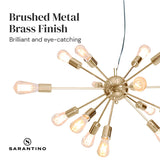 Sarantino 15-Light Hanging Chandelier - 45-Degree Angle