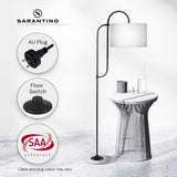 Sarantino Metal Floor Lamp with Marble Base & Off-White Shade - Extra Image