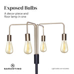 Sarantino 4-Light Industrial Floor Lamp
