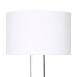 Sarantino Brushed Nickel Height-Adjustable Metal Floor Lamp