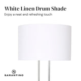 Sarantino Brushed Nickel Height-Adjustable Metal Floor Lamp - Extra Image
