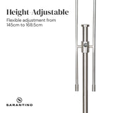Sarantino Brushed Nickel Height-Adjustable Metal Floor Lamp - Extra Image