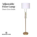 Sarantino Brushed Gold Height-Adjustable Metal Floor Lamp - Extra Image