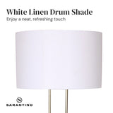 Sarantino Brushed Gold Height-Adjustable Metal Floor Lamp - Extra Image