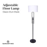 Sarantino Height-Adjustable Metal Floor Lamp Matte Black - Extra Image