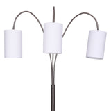 Sarantino 3-Light Metal Arc Floor Lamp - Nickel & Marble Finish - Extra Image