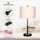 Sarantino Metal Table Lamp with Linen Drum Shade - Extra Image