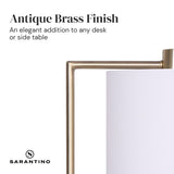 Sarantino Task Lamp with USB Charging Port Antique Metal Brass Finish