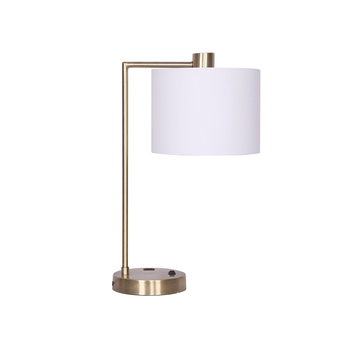 Sarantino Task Lamp with USB Charging Port Antique Metal Brass Finish