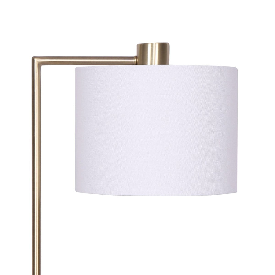 Sarantino Task Lamp with USB Charging Port Antique Metal Brass Finish