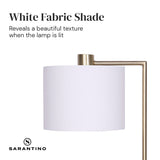 Sarantino Task Lamp with USB Charging Port Antique Metal Brass Finish - Front View