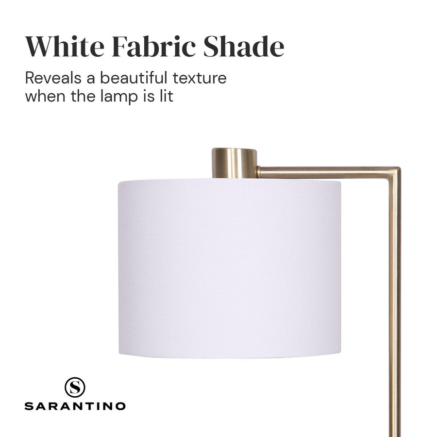 Sarantino Task Lamp with USB Charging Port Antique Metal Brass Finish