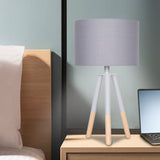 Sarantino Tripod Desk Lamp in Metal & Wood Nordic Minimalist Light - Extra Image