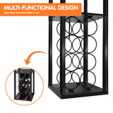 Sarantino Metal Etagere Floor Lamp with Wine Holder Shelf - Extra Image