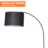 Sarantino Metal Arc Arm Floor Lamp Shade Black - Extra Image