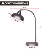 Sarantino Metal Desk Lamp in Dark Grey Finish - Front View