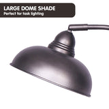 Sarantino Metal Desk Lamp in Dark Grey Finish - Top-Down View