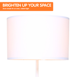 Sarantino Metal Tripod Floor Lamp Shade with Wooden Table Shelf - Extra Image