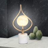Sarantino Sculptural Orange Glass Table Lamp with White Marble Base - Extra Image