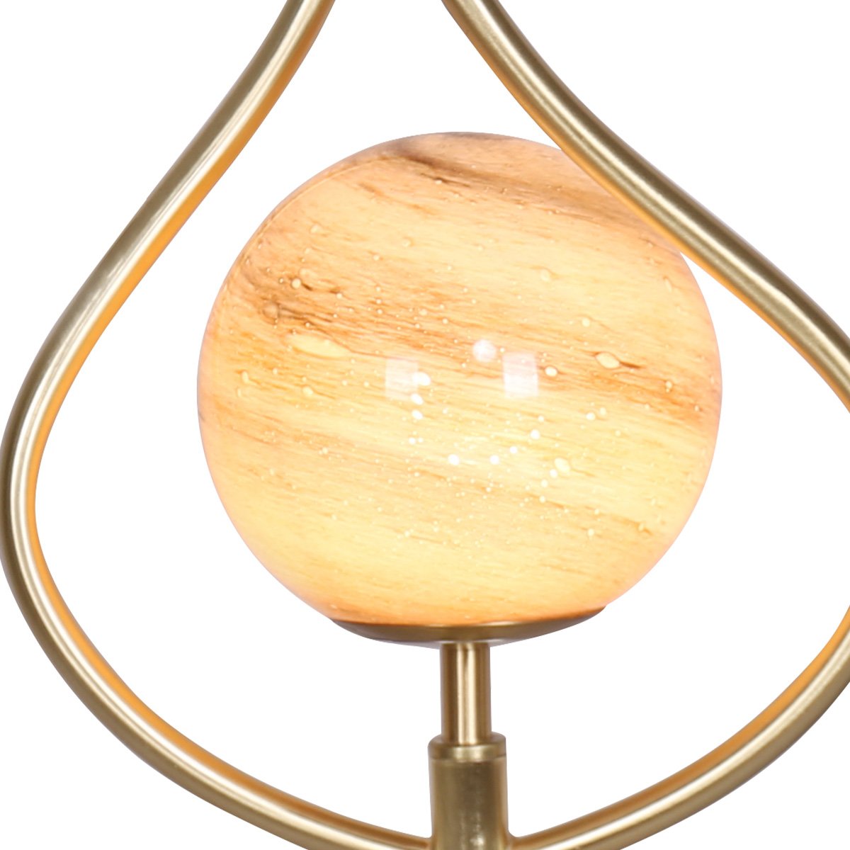 Sarantino Sculptural Orange Glass Table Lamp with White Marble Base