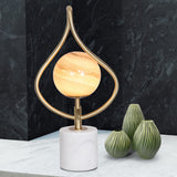 Sarantino Sculptural Orange Glass Table Lamp with White Marble Base - Extra Image